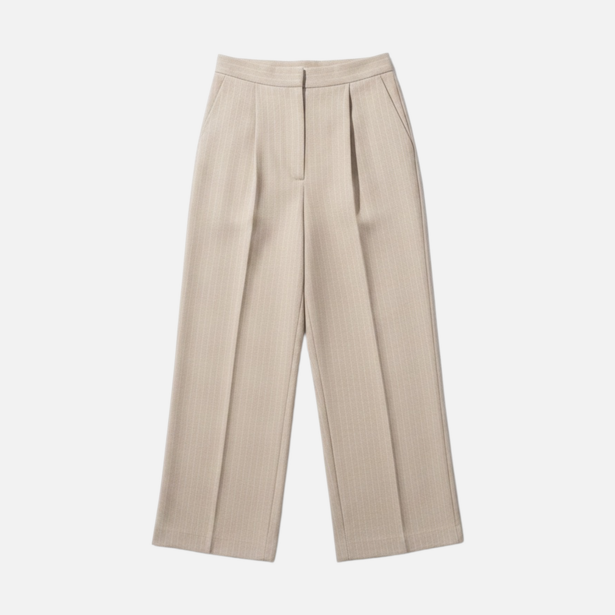 Pia Pinstripe Double-Waist Pants