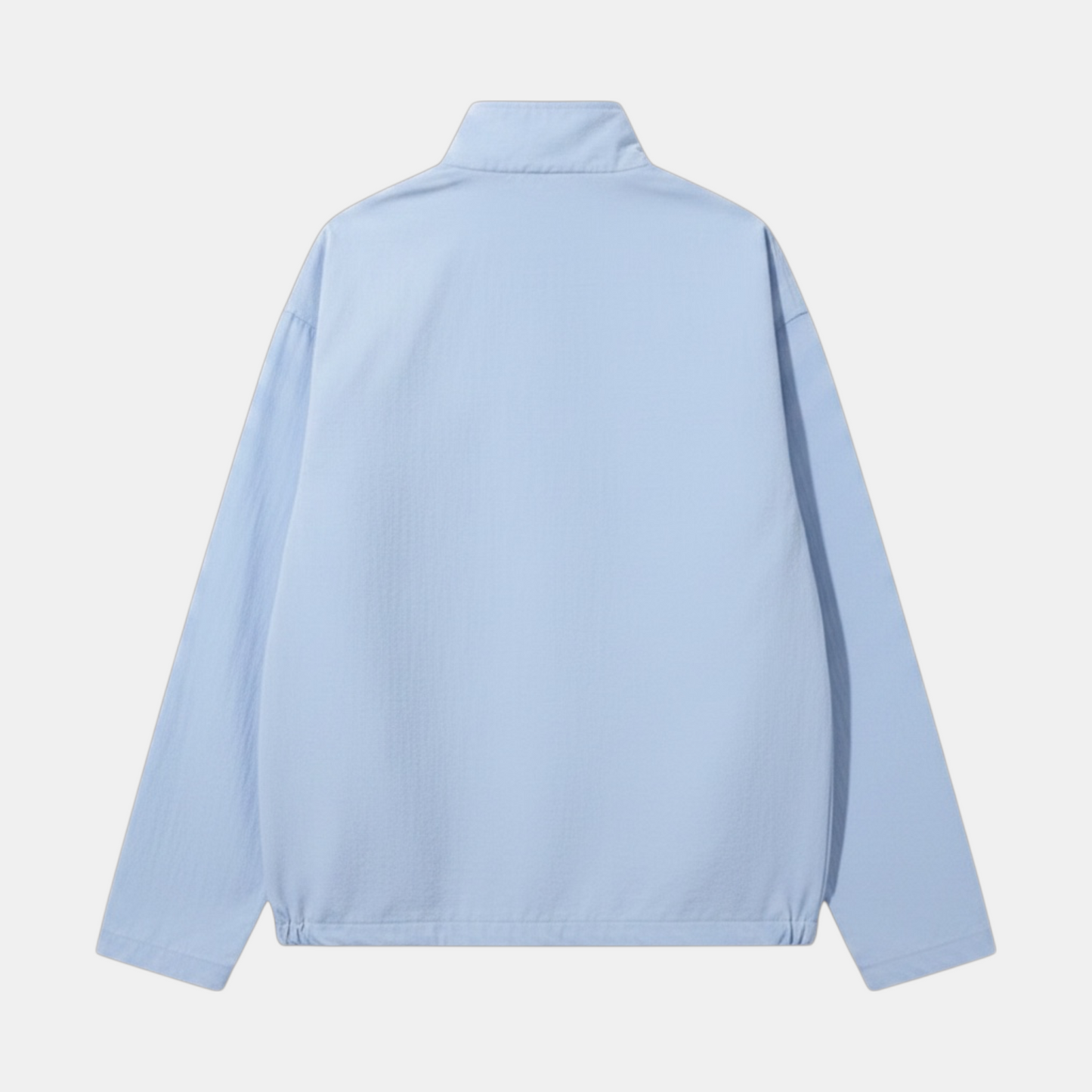 Light blue jacket on a light gray background