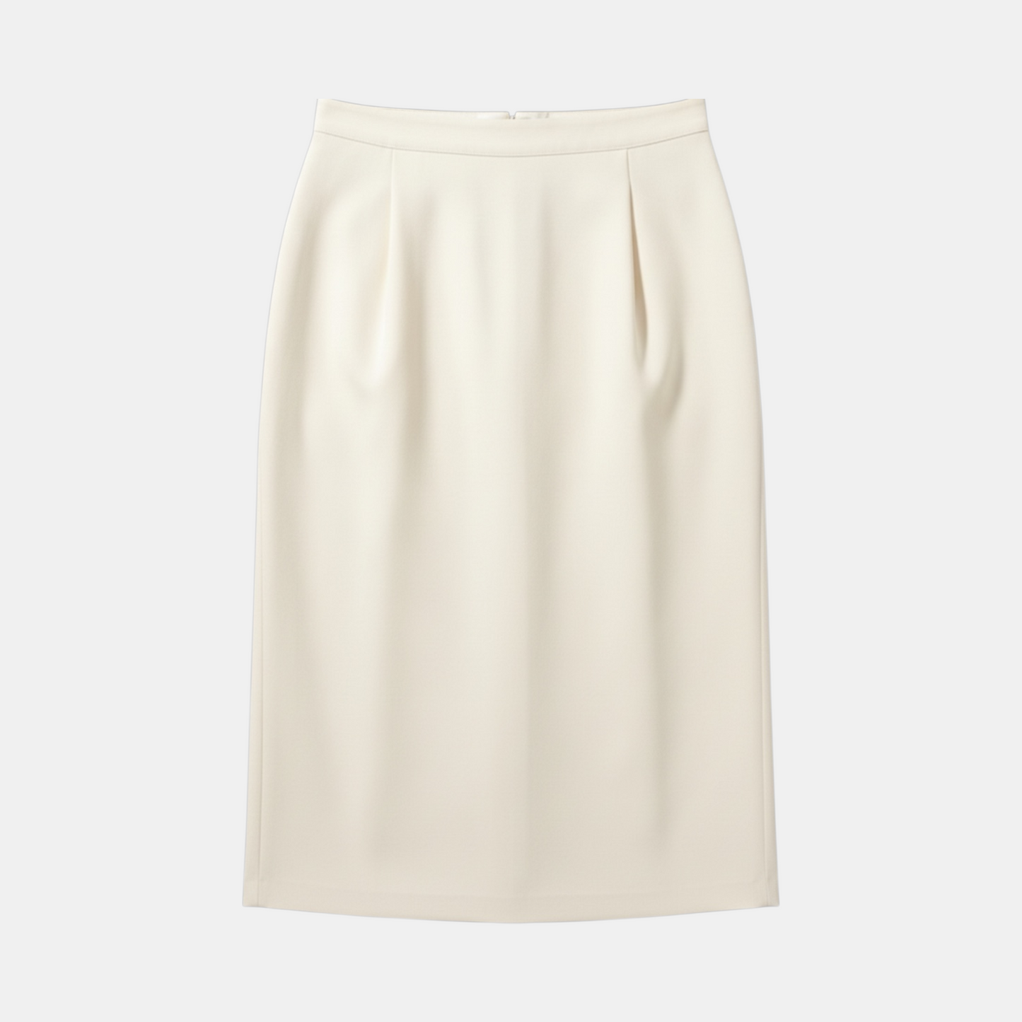 Beige pencil skirt on a light gray background