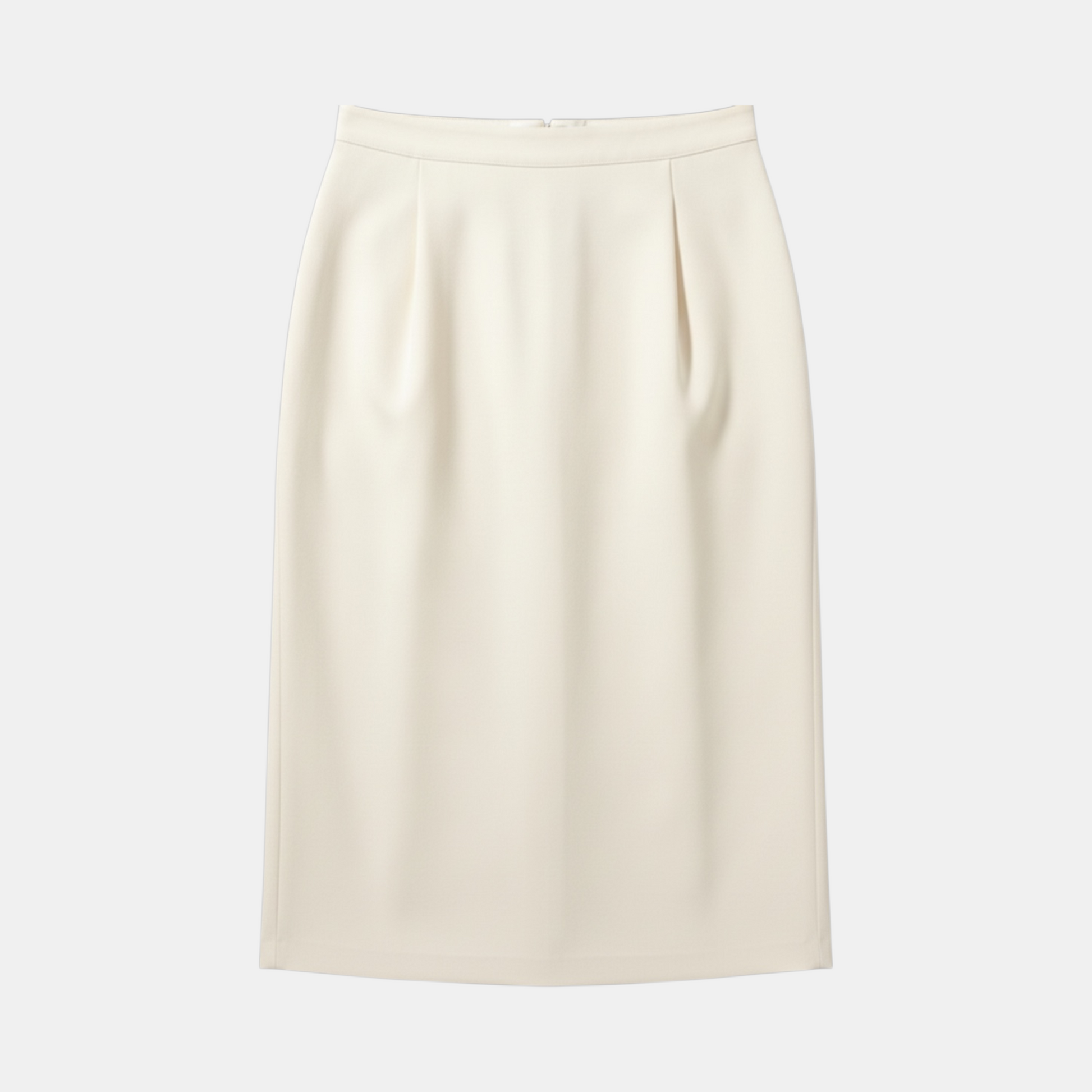 Beige pencil skirt on a light gray background