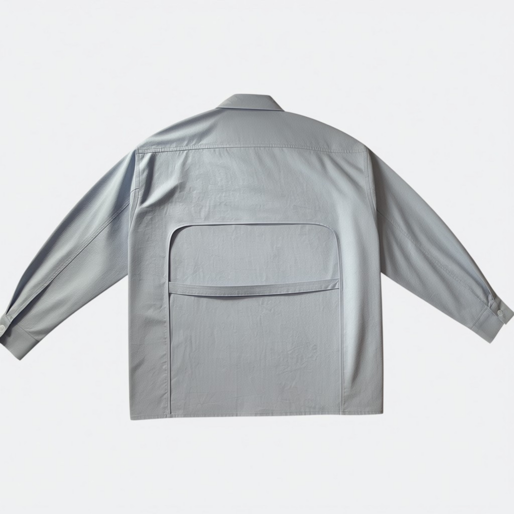 Gray jacket with a pocket on a light gray background