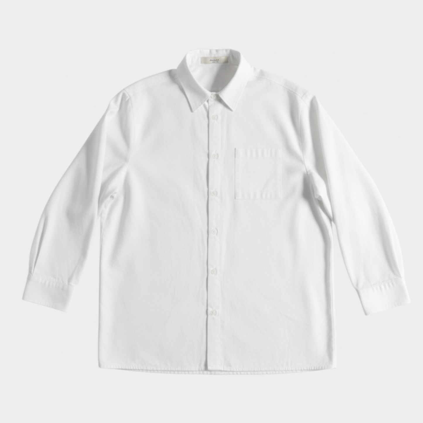 White shirt on a light gray background