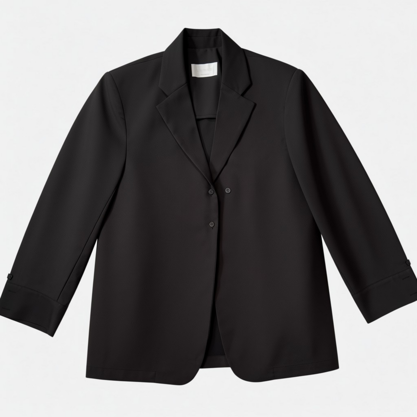 Black blazer on a light gray background