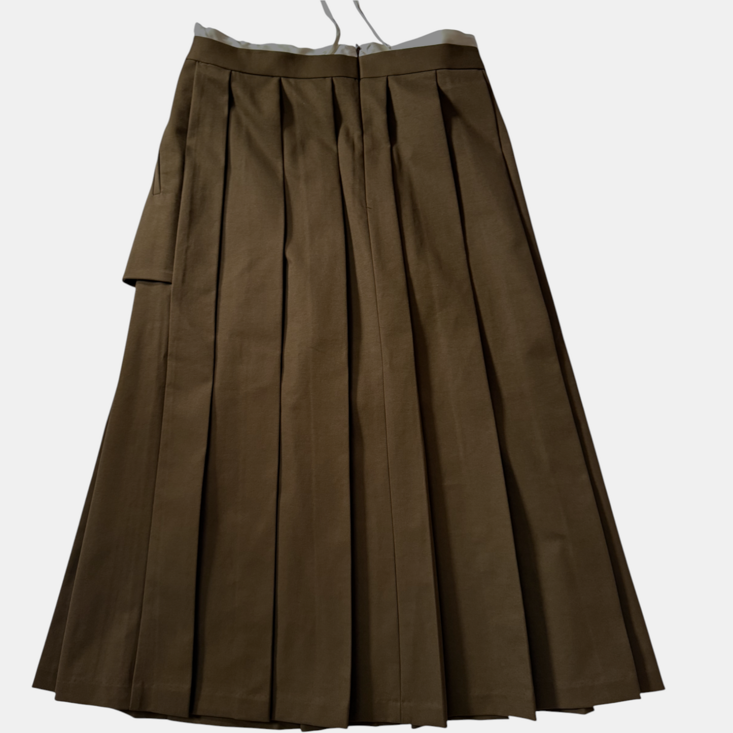 Brown pleated skirt on a white background