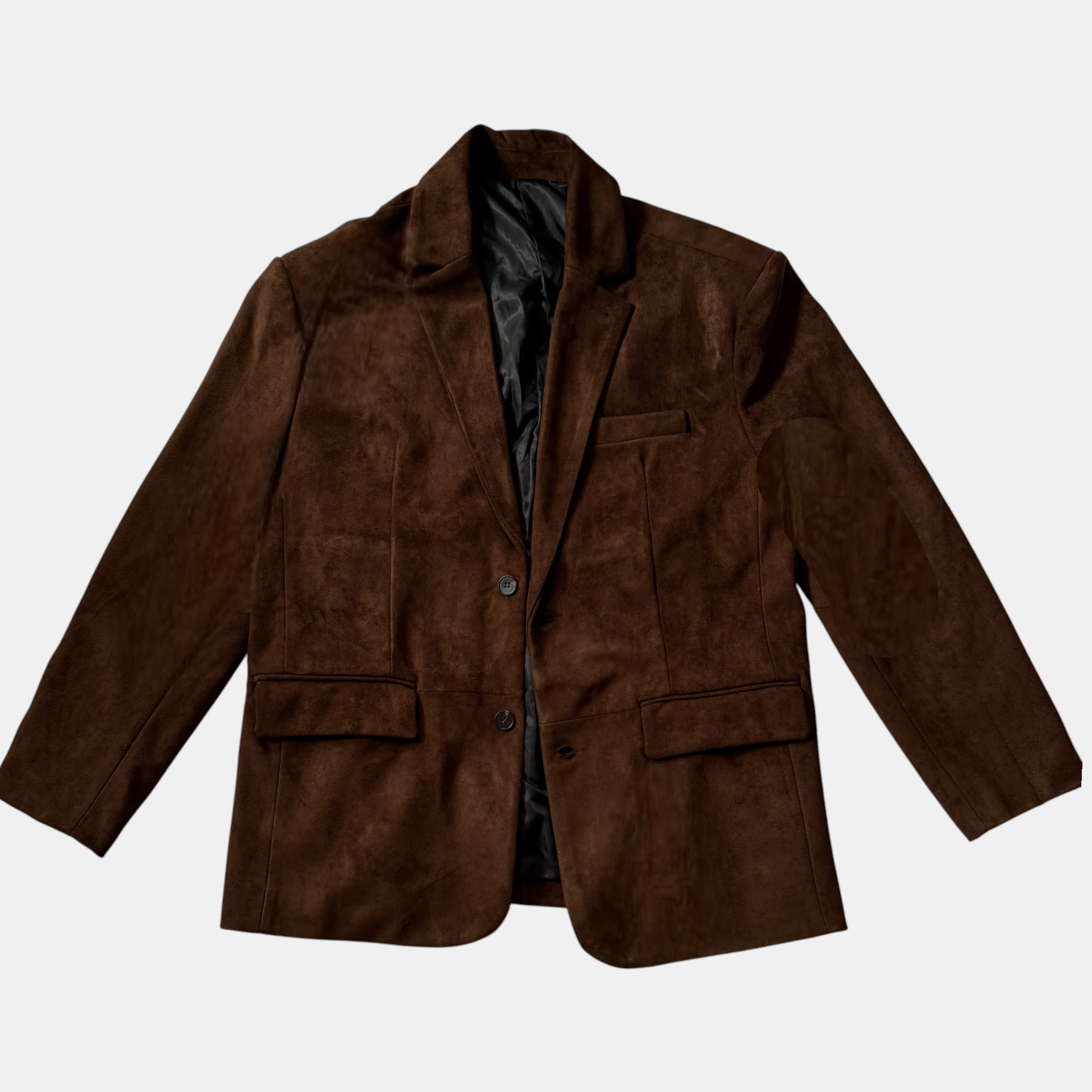 Brown suede jacket on a white background