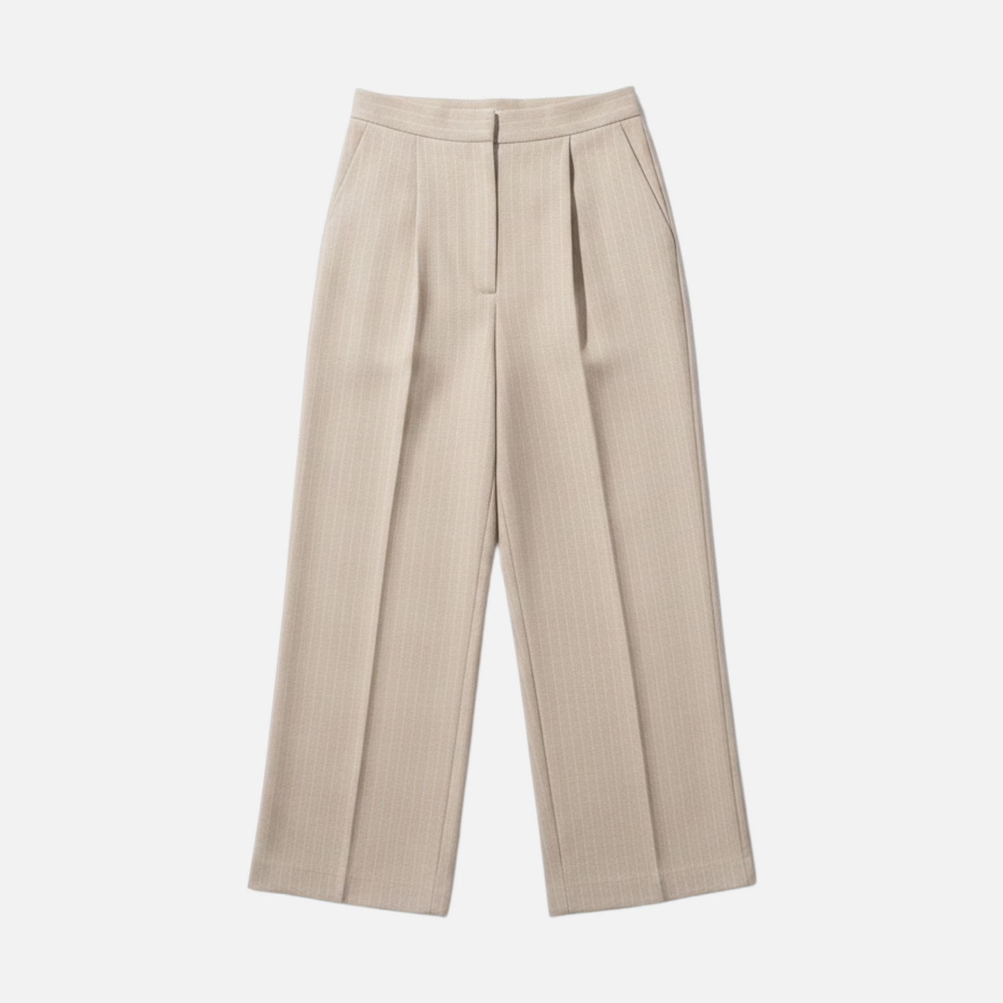 Pia Pinstripe Double-Waist Pants